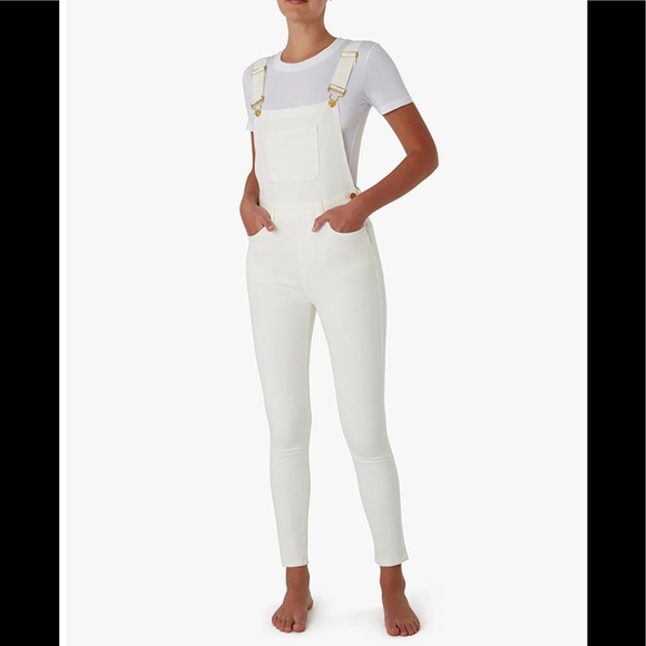 We Wore What White Skinny Overalls NEW - Picture 2 of 2